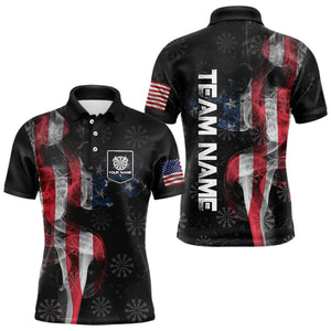 Smoke American Flag Dart Shirt with pocket Custom Patriotic Men Dart Jersey TDM3577