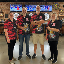 Load image into Gallery viewer, Red Flaming Dartboard Funny Beer Darts Shirt For Women Custom Darts Jersey Team Polo &amp; 1/4 Zip TDM5939
