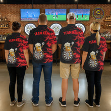 Load image into Gallery viewer, Red Flaming Dartboard Funny Beer Darts Shirt For Women Custom Darts Jersey Team Polo &amp; 1/4 Zip TDM5939