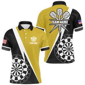 Personalized Retro Darts Board Men Darts Polo Shirts Custom Darts Team Jersey Uniform |Yellow TDM1467