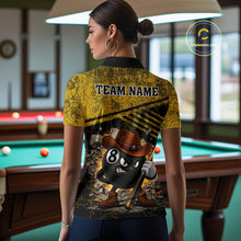Load image into Gallery viewer, Yellow Grunge Funny 8 Ball Billiard Shirt For Women Custom Pool Team Jersey Polo &amp; 1/4 Zip TDM6355