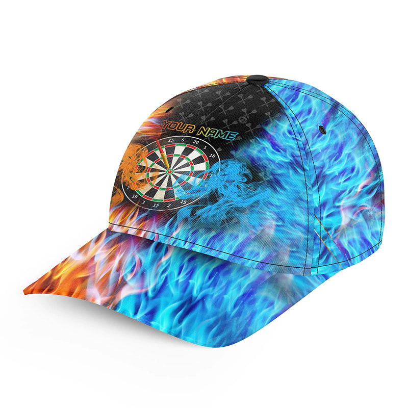 Personalized Darts Board Fire And Water 3D Printed Darts Caps. Custom Darts Baseball Hat Gifts TDM1630