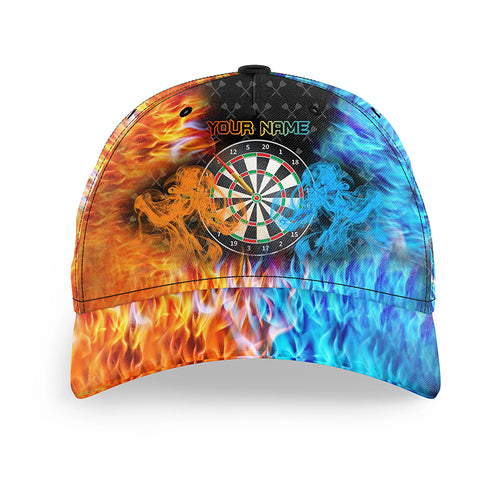 Personalized Darts Board Fire And Water 3D Printed Darts Caps. Custom Darts Baseball Hat Gifts TDM1630