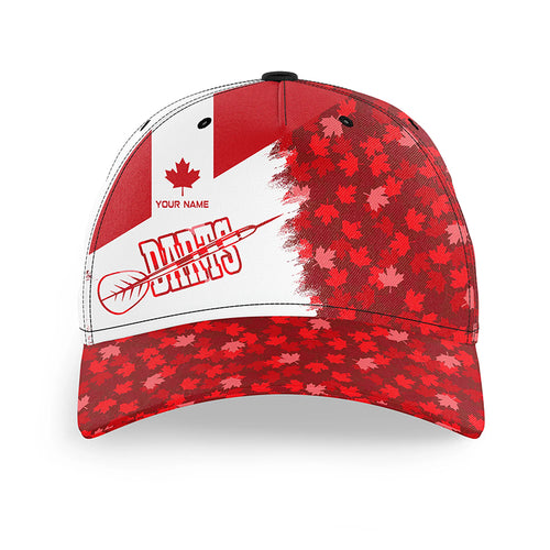 Personalized Darts Canada Flag Vintage Darts Cap, Patriotic Darts Hat Gifts For Darts Lovers TDM1631