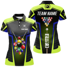 Load image into Gallery viewer, Personalized Green Neon Jerseys Billiard Balls Shirts For Women Custom 3D Pool League Shirts TDM1832