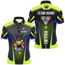 Load image into Gallery viewer, Personalized Green Neon Jerseys Billiard Balls Shirts For Men Custom 3D Pool League Shirts TDM1832