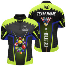 Load image into Gallery viewer, Personalized Green Neon Jerseys Billiard Balls Shirts For Men Custom 3D Pool League Shirts TDM1832