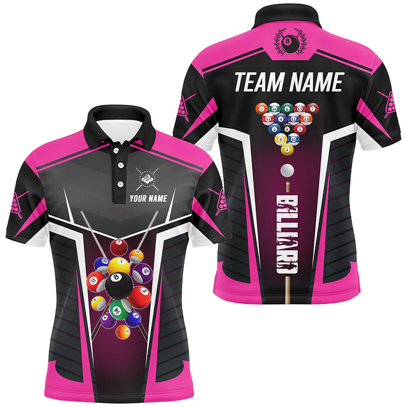 Personalized Pink Jerseys Billiard Balls Shirts For Men Custom 3D Billiard Pool League Shirts TDM1833