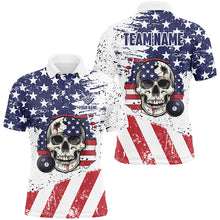 Load image into Gallery viewer, Billiard Skull Grunge American Flag Custom Billiard Shirts For Men, Patriotic Billiard Clothing TDM1835