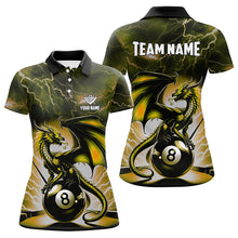 Load image into Gallery viewer, Lightning Thunder Dragon Custom Yellow 8 Ball Pool Shirts For Women, Billiard Team League Jerseys TDM2251