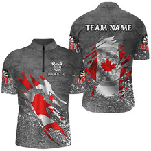 Load image into Gallery viewer, Personalized Grey Grunge Canadian Flag Darts Shirts For Men Custom Patriotic Darts Team Jerseys TDM2510