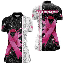 Load image into Gallery viewer, Pink Ribbon Breast Cancer Billiard Shirts For Women Custom Grunge Breast Cancer Pool Cue Jerseys TDM2516