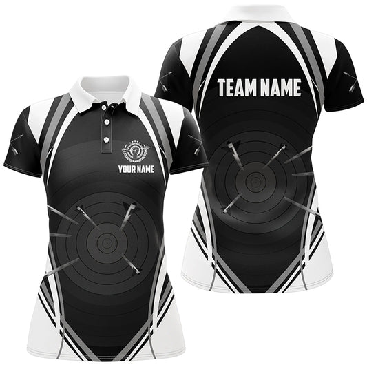 Personalized Archery Target And Arrows 3D Women Polo Shirts Custom Team Name Archery Jerseys TDM0599
