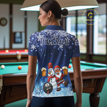 Load image into Gallery viewer, Funny Santa And Beer 8 Ball Billiard Shirts For Women Custom Christmas Gifts For Pool Players TDM5222