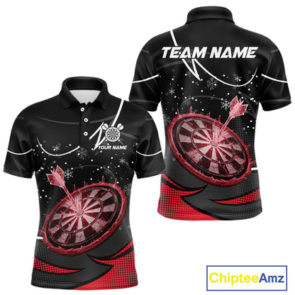 Red Dartboard Frozen Ice Darts Shirt For Men Custom Darts Jersey Team Polo & Quarter Zip TDM5227