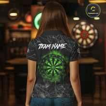 Load image into Gallery viewer, Black And Green Smoke Grim Reaper Funny Dart Shirts For Women Custom Dart Jerseys, Darts Clothing TDM5486