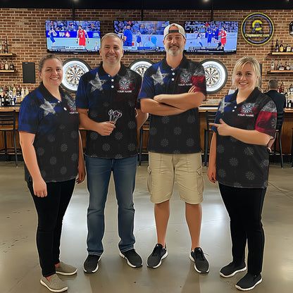 Personalized Texas Flag Smoke Darts Shirt For Women Custom Texas Darts Team Jersey Polo & 1/4 Zip TDM5488