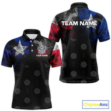 Load image into Gallery viewer, Personalized Texas Flag Smoke Darts Shirt For Men Custom Texas Darts Team Jersey Polo &amp; 1/4 Zip TDM5488