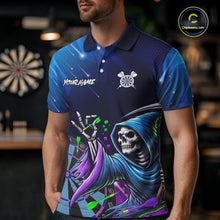 Load image into Gallery viewer, Funny Grim Reaper Blue Purple Galaxy Dart Shirts With Pocket Option For Men TDM5490