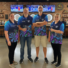 Load image into Gallery viewer, Funny Grim Reaper Blue Purple Galaxy Dart Shirts With Pocket Option For Women TDM5490