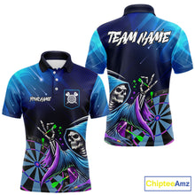 Load image into Gallery viewer, Funny Grim Reaper Blue Purple Galaxy Dart Shirts With Pocket Option For Men TDM5490