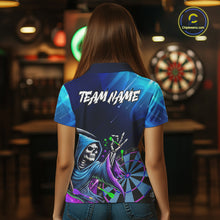 Load image into Gallery viewer, Funny Grim Reaper Blue Purple Galaxy Dart Shirts With Pocket Option For Women TDM5490