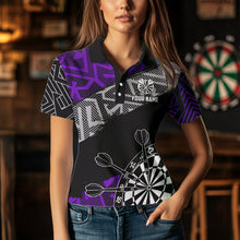 Load image into Gallery viewer, Custom Darts Shirts For Women Personalized Zig-Zag Pattern Dart Jerseys, Cool Dart Shirts |Blue TDM3444