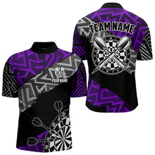 Load image into Gallery viewer, Custom Darts Shirts For Men Personalized Zig-Zag Pattern Dart Jerseys, Cool Dart Shirts |Blue TDM3444