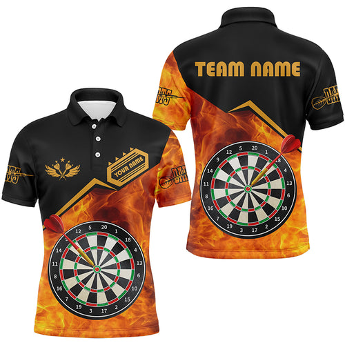 Personalized Darts Fire 3D Printed Men Darts Polo Shirts Custom Darts Board Jerseys Attire TDM1472