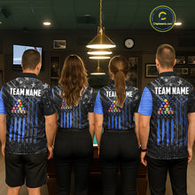 Load image into Gallery viewer, Black American Flag 8 Ball Billiard Shirt For Women Custom Billiard Team Jersey Polo &amp; 1/4 Zip |Blue TDM6536
