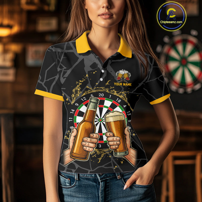 Funny Darts And Beer Aim For Fun Drink For Cheer Custom Women Darts Shirts, Drinking Darts Jerseys TDM4380