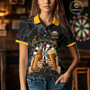 Funny Darts And Beer Aim For Fun Drink For Cheer Custom Women Darts Shirts, Drinking Darts Jerseys TDM4380