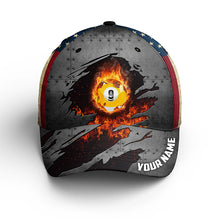 Load image into Gallery viewer, 9 Ball Billiard Hats For Men And Women, Best Custom Name Billiard Caps For Pool Player TDM0136