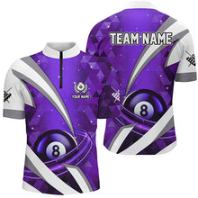 Load image into Gallery viewer, Customized Lightning Purple 8 Ball Pool Men Billiard Polo &amp; 1/4 Zip Shirts, Billiard Team Jerseys TDM2520