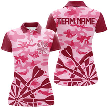 Load image into Gallery viewer, Pink Jerseys Camo Darts Polo &amp; Quarter-Zip Shirts For Women Custom Darts Shirts Uniform For Team TDM2528