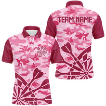 Load image into Gallery viewer, Pink Jerseys Camo Darts Polo &amp; Quarter-Zip Shirts For Men Custom Darts Shirts Uniform For Team TDM2528
