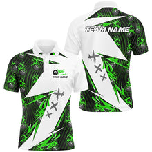 Load image into Gallery viewer, Green Billiard 8 Ball Flame Pattern Custom Pool Shirts For Men, Billiard Tournament Team Jerseys TDM2773