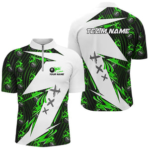 Green Billiard 8 Ball Flame Pattern Custom Pool Shirts For Men, Billiard Tournament Team Jerseys TDM2773