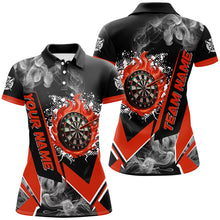 Load image into Gallery viewer, Personalized Dartboard Fire Flame Smoke Custom Dart Shirts For Women, Darts Team Jerseys | Red TDM3008