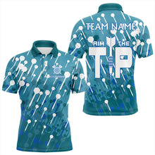 Load image into Gallery viewer, Aim The Tip Arrow Pattern Custom Dart Shirts For Men, Funny Dart Team Shirts Dart Jerseys | Blue TDM3246