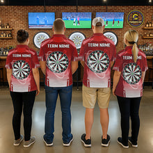 Load image into Gallery viewer, Red Dartboard Lights Custom Darts Polo &amp; Quarter Zip For Women, Personalized 3D Darts Team Jersey TDM5498