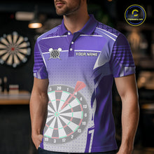 Load image into Gallery viewer, Purple Dartboard Lights Custom Darts Polo &amp; Quarter Zip For Men, Personalized 3D Darts Team Jersey TDM5499
