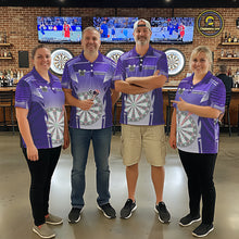 Load image into Gallery viewer, Purple Dartboard Lights Custom Darts Polo &amp; Quarter Zip For Women, Personalized 3D Darts Team Jersey TDM5499