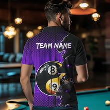 Load image into Gallery viewer, Funny Ying And Yang Eyes Of Wolf Billiard Shirts For Men Custom 8 &amp; 9 Ball Billiard Jerseys |Purple TDM3598