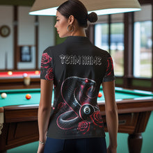 Load image into Gallery viewer, Personalized Rose 8 Ball Pool Cobra Snake Billiard Shirts For Women, Billiard Jerseys Polo &amp; 1/4 Zip TDM3748