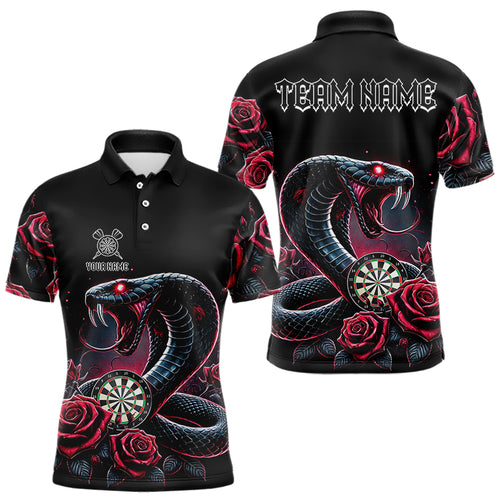 Personalized Rose And Dartboard Custom Cobra Snake Dart Shirt For Men, Dart Jerseys Polo & 1/4 Zip TDM3749