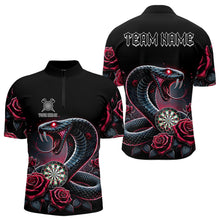Load image into Gallery viewer, Personalized Rose And Dartboard Custom Cobra Snake Dart Shirt For Men, Dart Jerseys Polo &amp; 1/4 Zip TDM3749