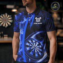 Load image into Gallery viewer, Blue Dartboard Lightning Darts Shirt For Men Custom Flame Darts Team Jersey Polo &amp; 1/4 Zip TDM6113