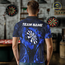 Load image into Gallery viewer, Blue Dartboard Lightning Darts Shirt For Men Custom Flame Darts Team Jersey Polo &amp; 1/4 Zip TDM6113
