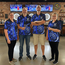 Load image into Gallery viewer, Blue Dartboard Lightning Darts Shirt For Men Custom Flame Darts Team Jersey Polo &amp; 1/4 Zip TDM6113